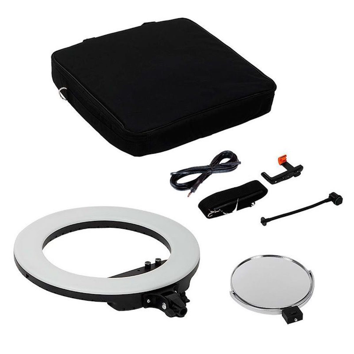 Caruba LED-Ringleuchte 18" Eco Set Schwarz