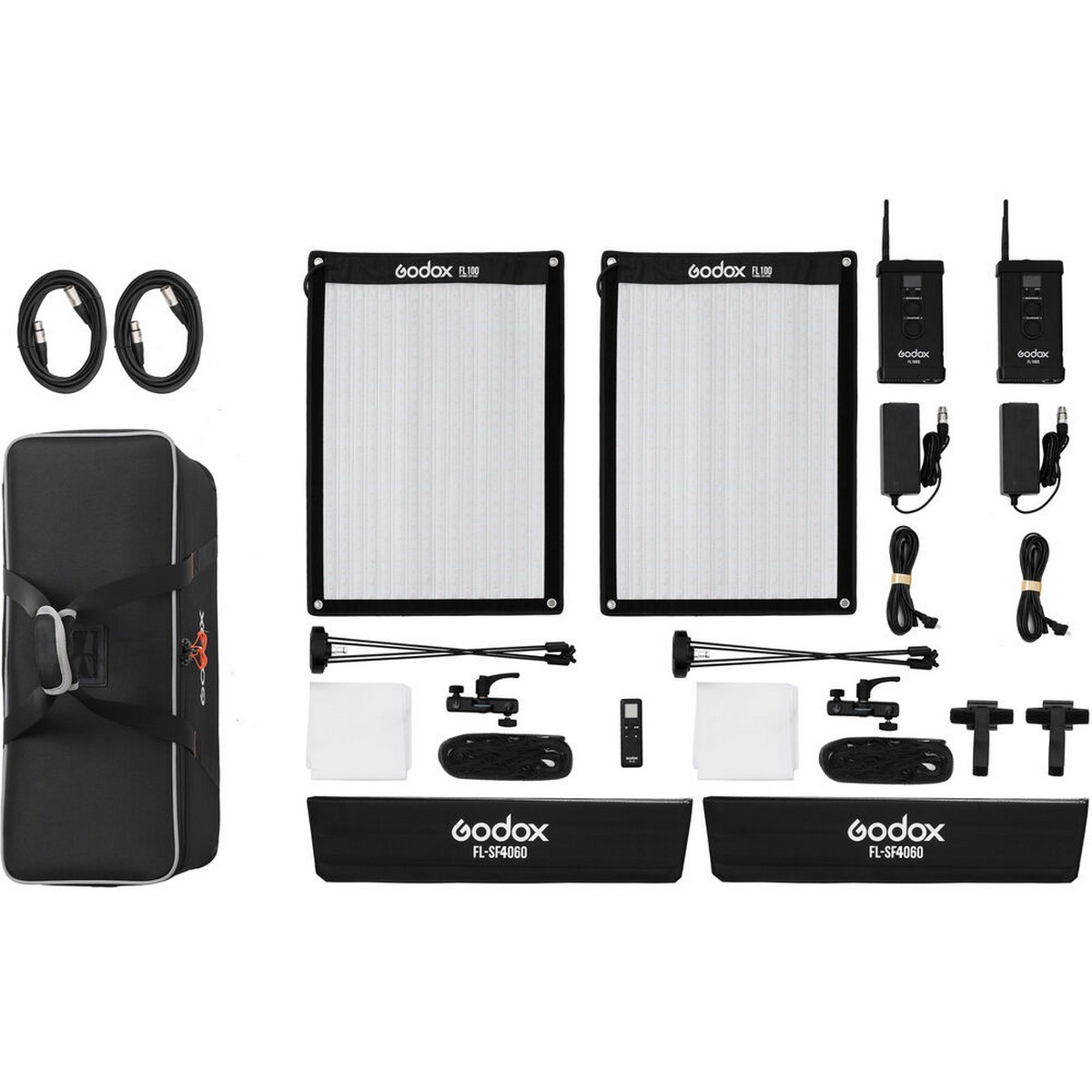 Godox FL100-K2 Kit aus 2x LED Lampe (2x FL100) und Zubehör