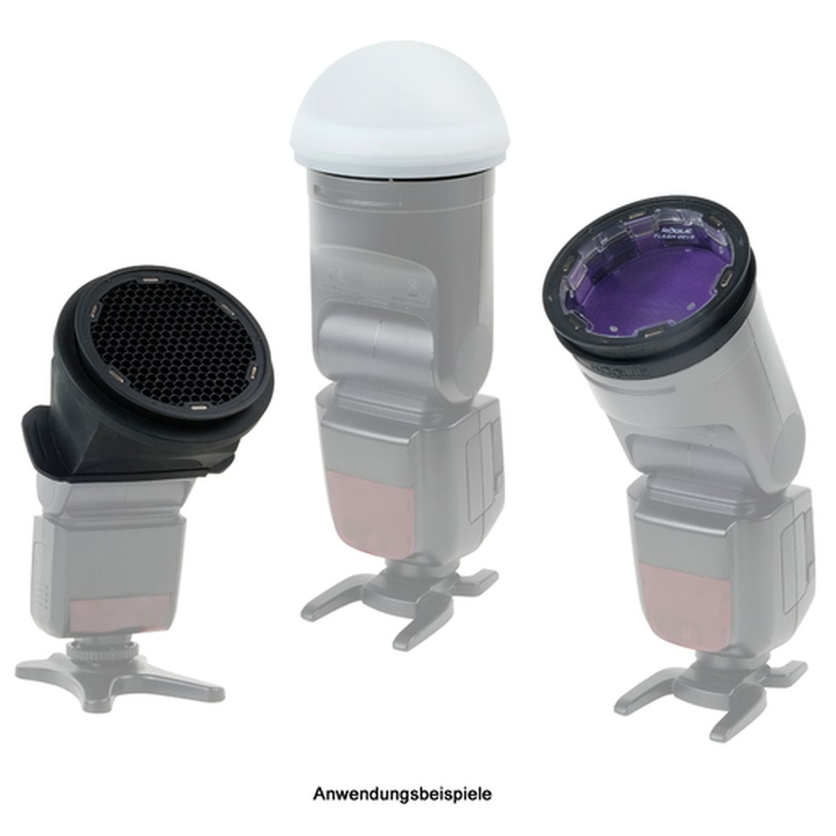 Rogue Round Flash Kit+Adapter Klein (Gel Lens, Grid45, Dome + 3 Gel-Farben)