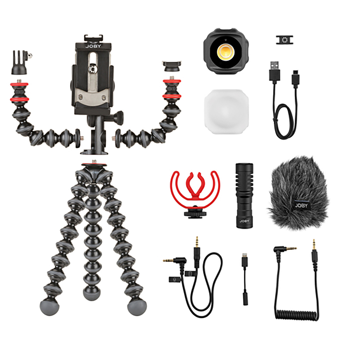 Joby GorillaPod Vlogging-Kit für Smartphones (Mikro, Leuchte, Rig)