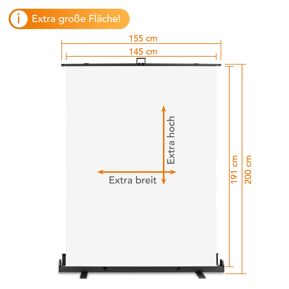 Walimex pro Roll-up Panel Hintergrund weiß 155x200