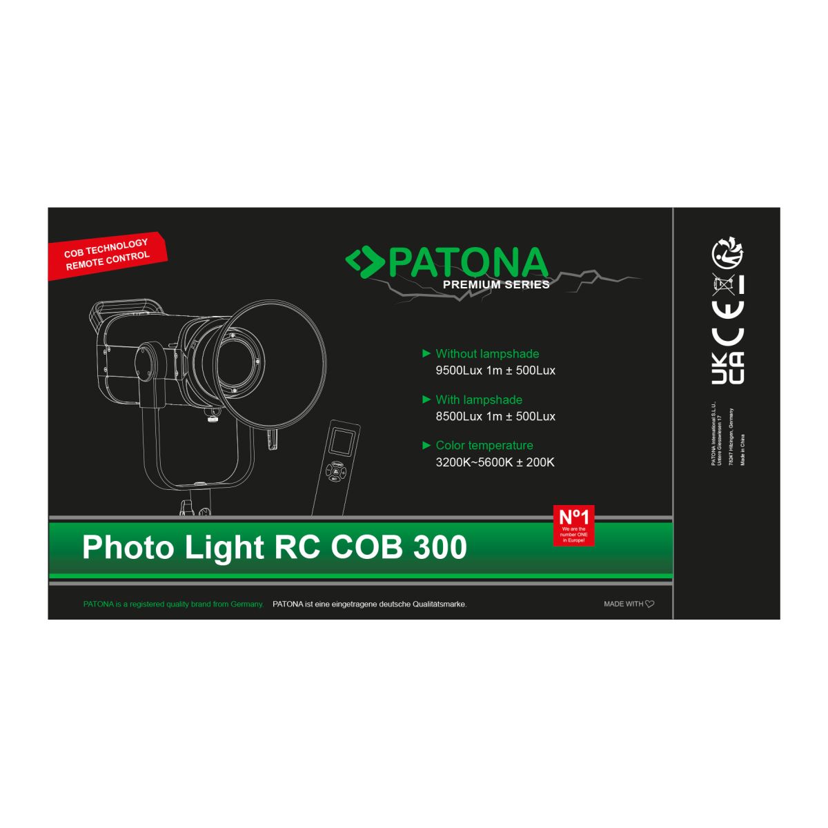 PATONA Premium Foto-Licht COB-300 APRC mit App-Steuerung
