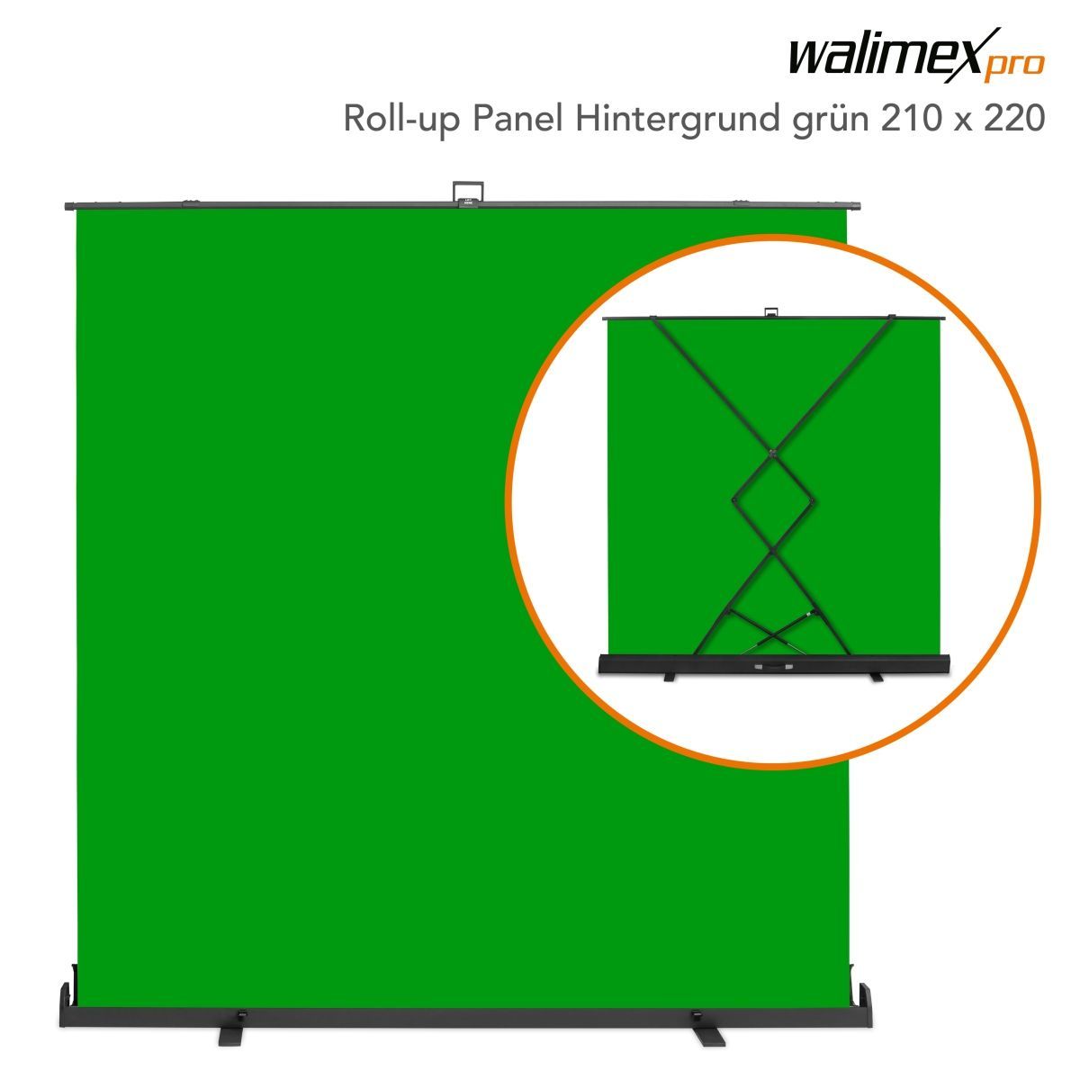 Walimex pro Roll-up Panel Hintergrund grün 210x220