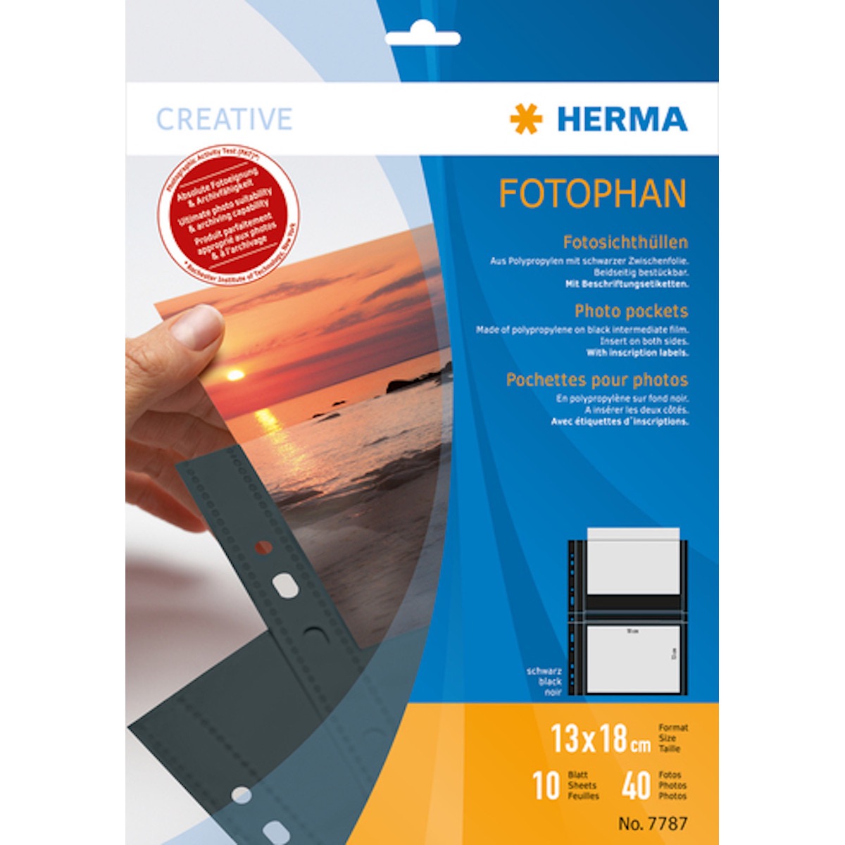 Herma Fotophan 10 Fotosichthüllen schwarz 13x18cm