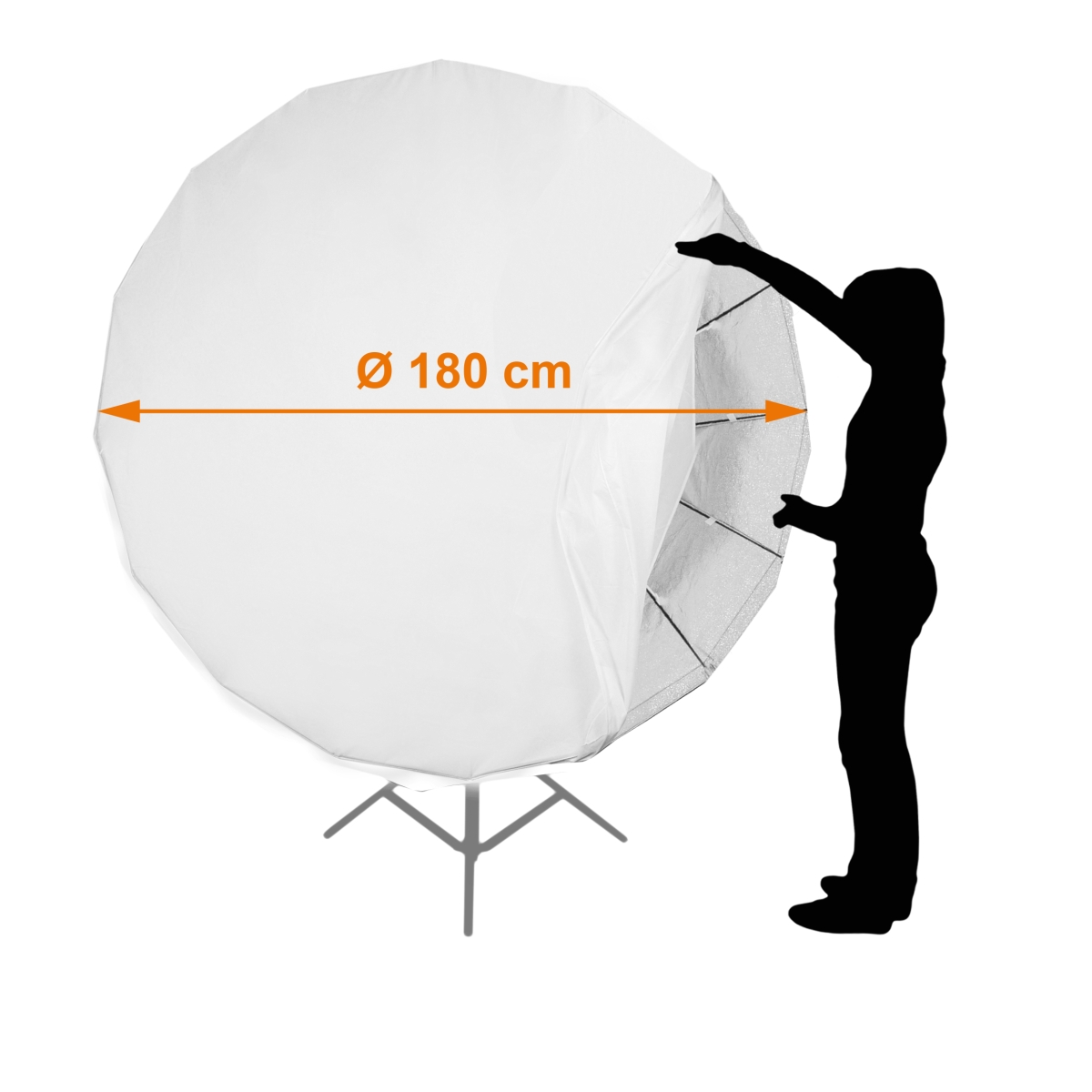 Walimex pro 16-Winkel-Softbox Ø 180 cm für Hensel EH