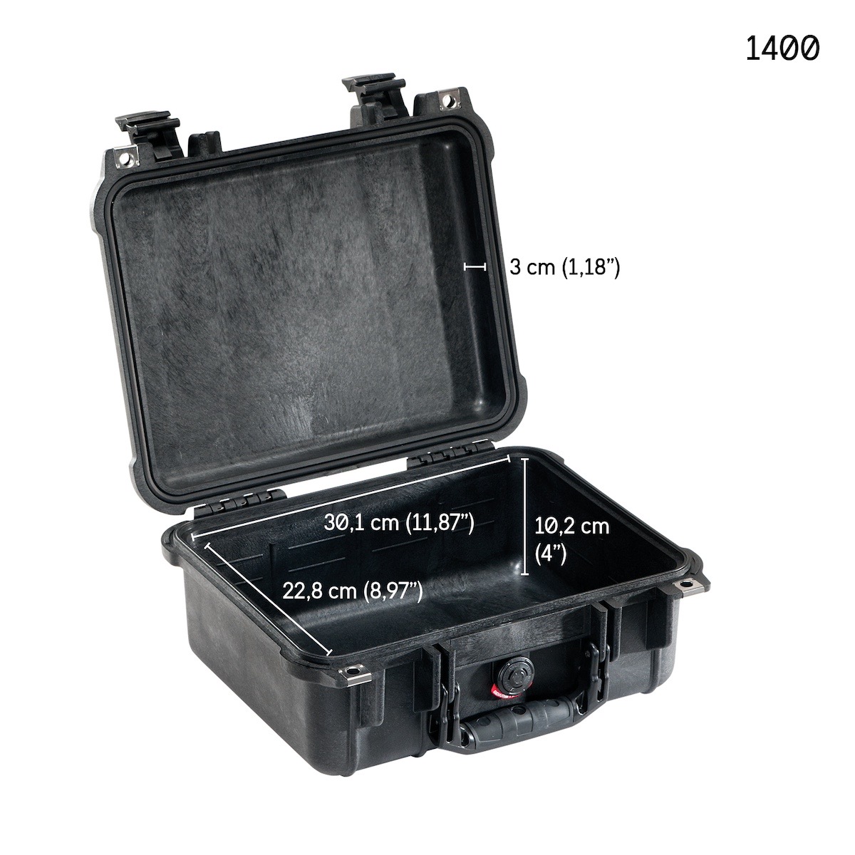 Peli Case 1400 mit Schaumstoff schwarz