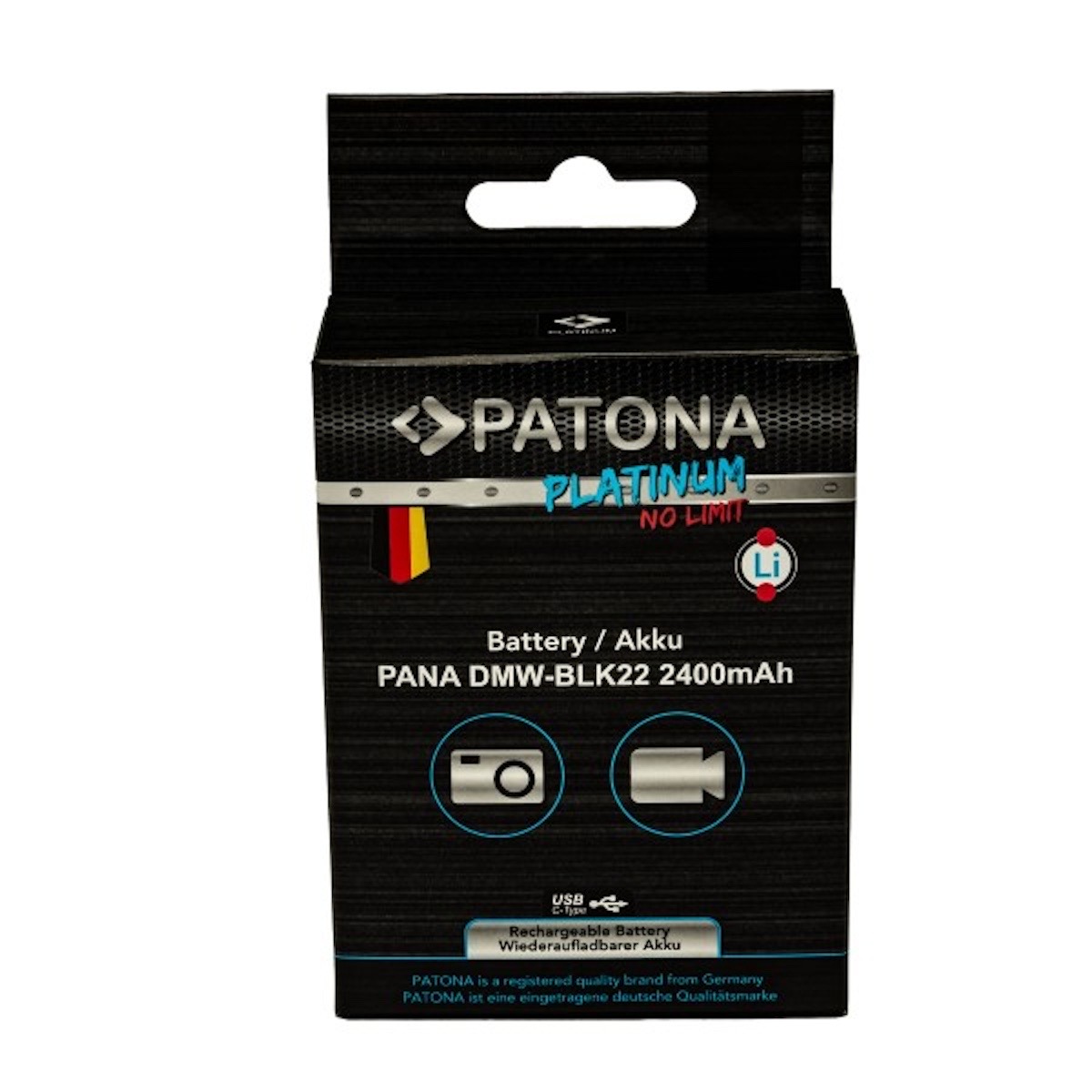 Patona Platinum Akku mit USB-C Input f. Panasonic DMW-BLK22