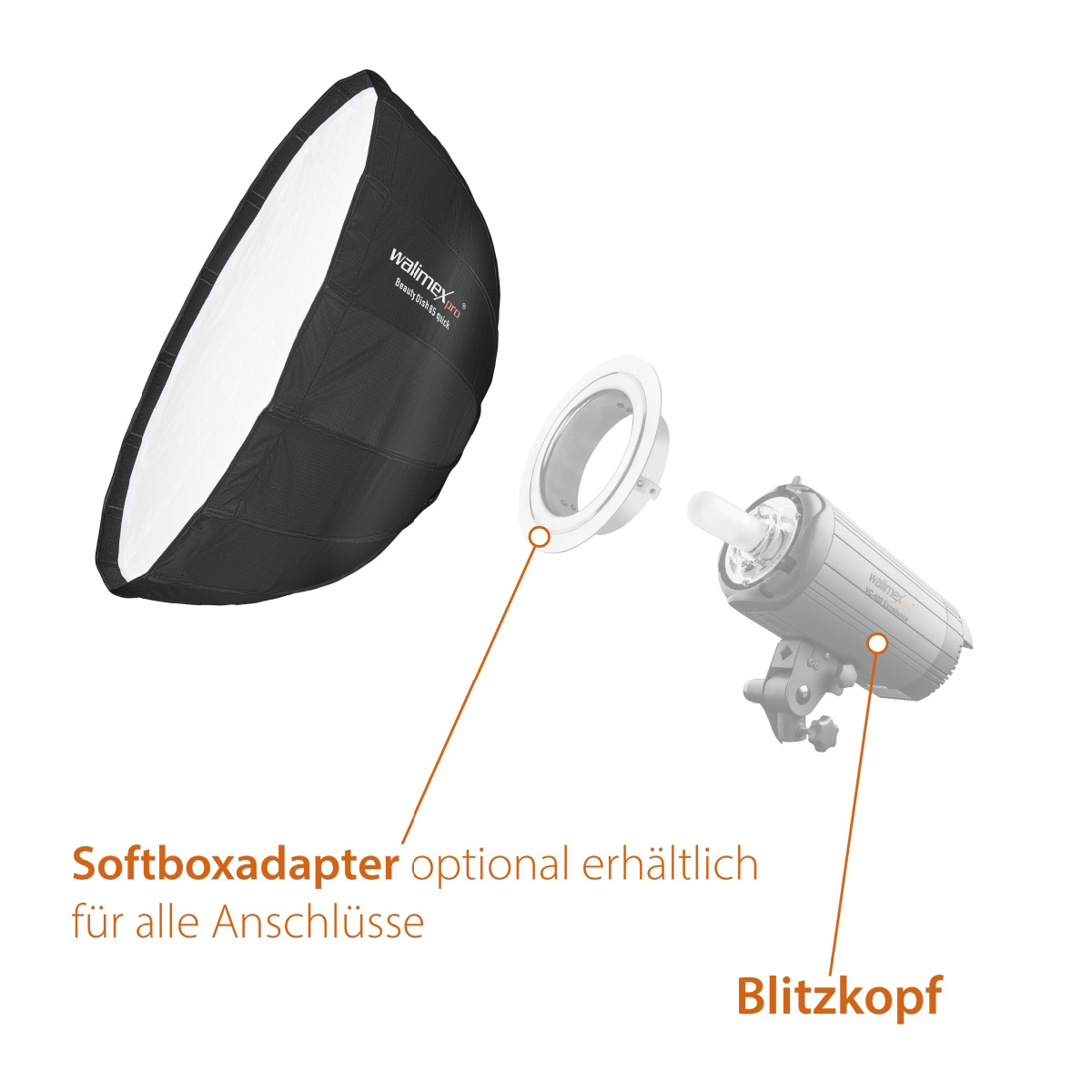 Walimex pro SL Beauty Dish Softbox QA85 Balcar