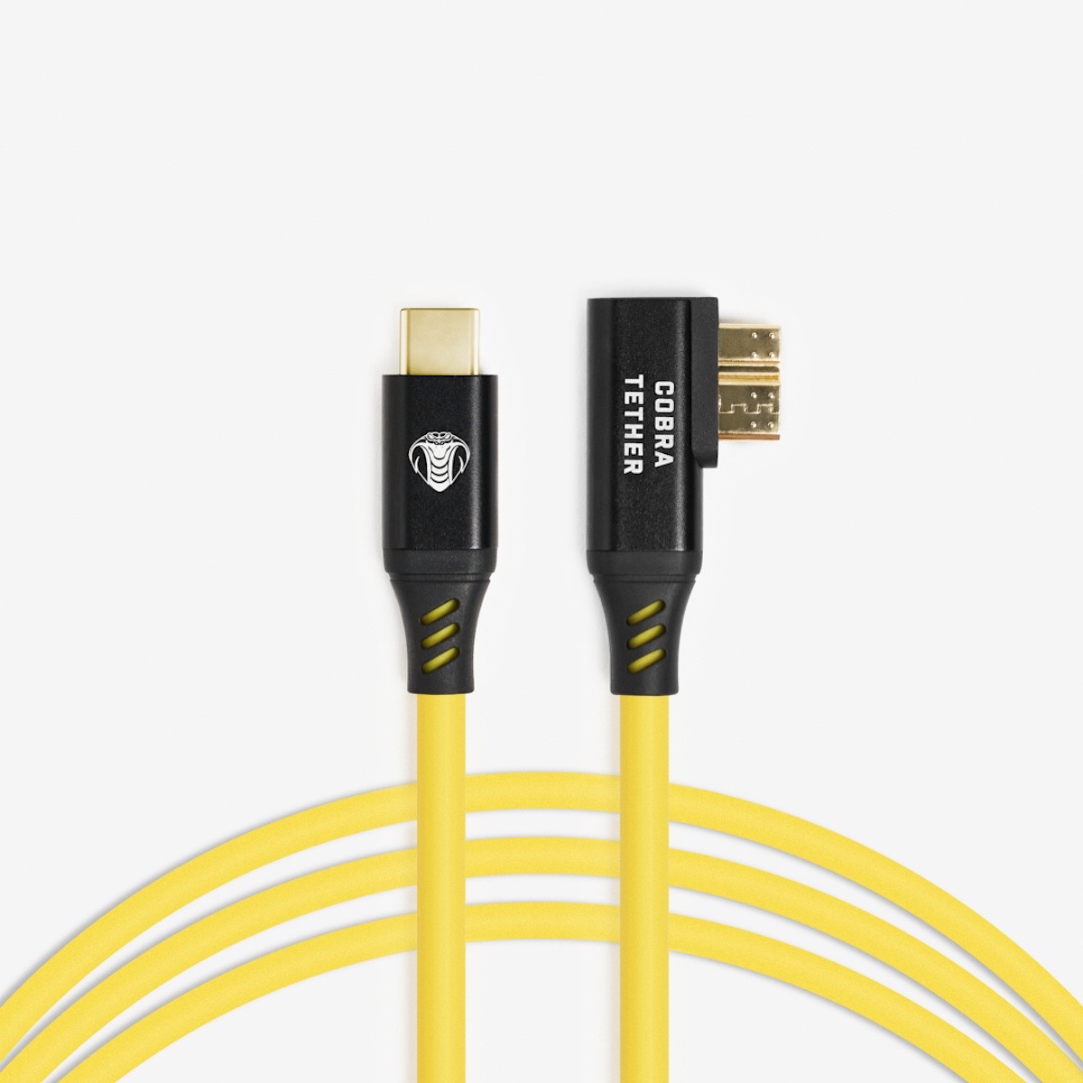 Cobratether USB-C / Micro-B 90° 10m gelb