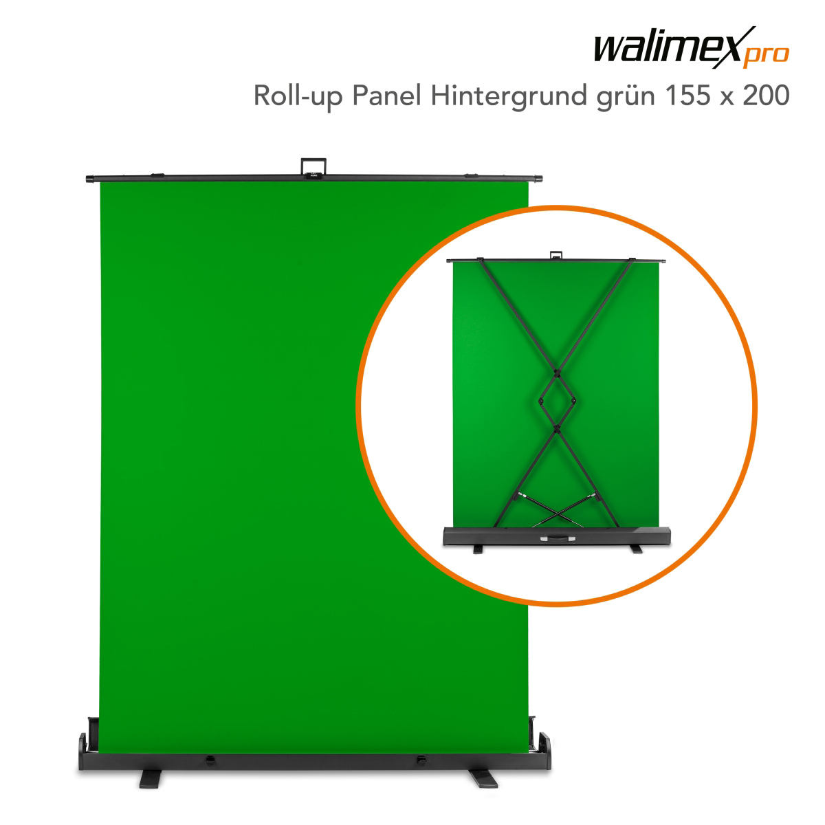 Walimex pro Roll-up Panel Hintergrund grün 155x200