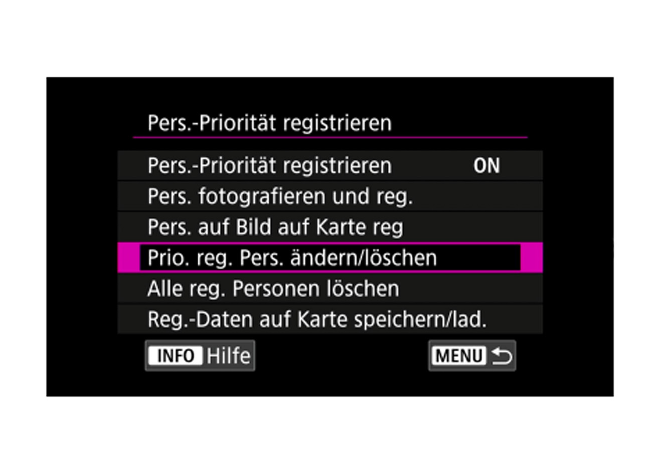 Canon EOS R3 Personen Priorität