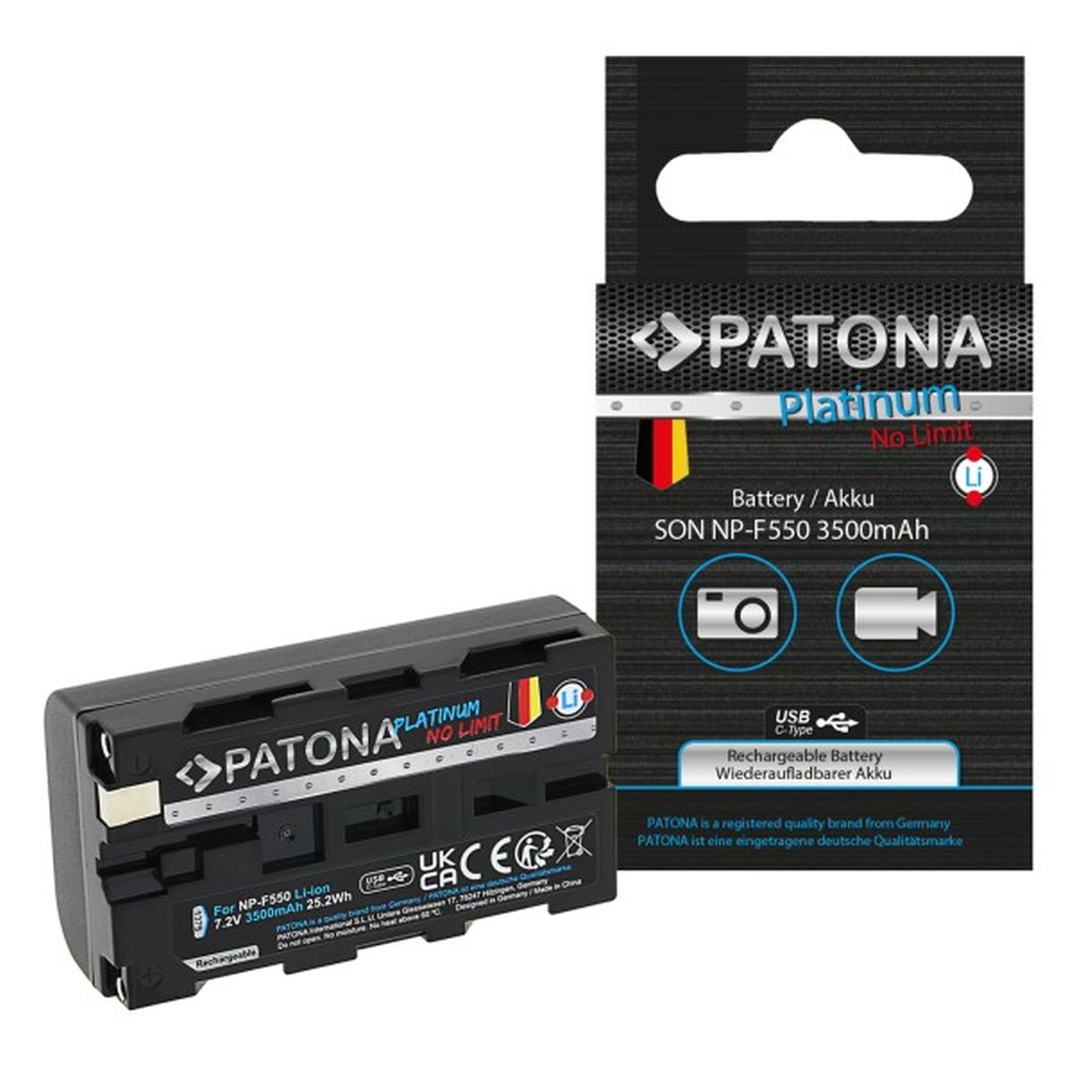 Patona Protect Akku für Sony NP-F550 F330 F530 F750 F930 F920 F550