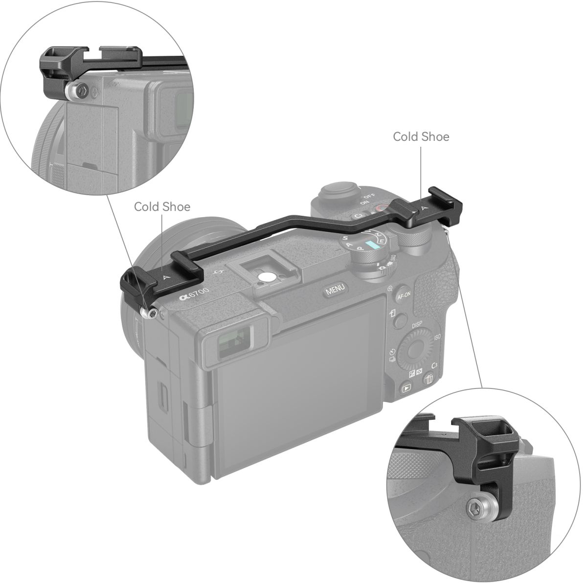 SmallRig 4377 Dual Cold Shoe Montageplatte für Sony Alpha 6700