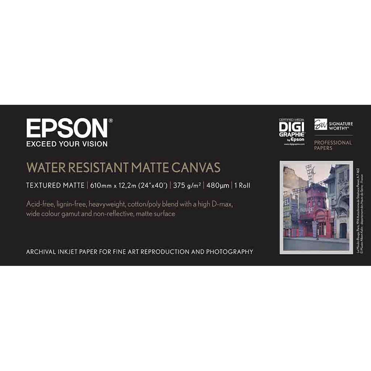 Epson Waterresistant Matte Canvas 24" x 12,2 m Rolle