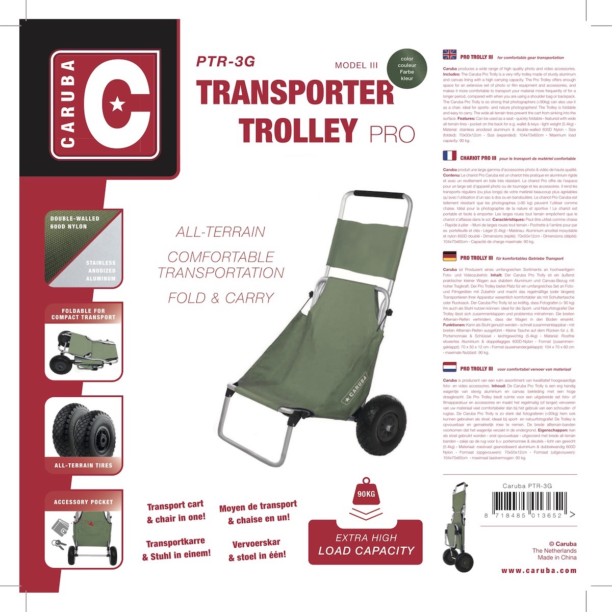 Caruba Sitztrolley III Pro Grün