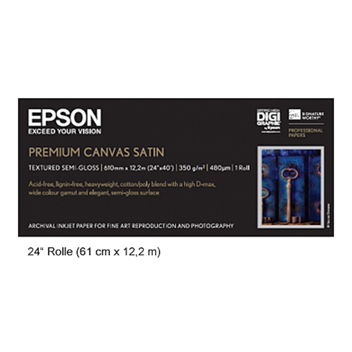Epson Premium Satin Canvas Rolle 24" 350g/m², 61 cm x 12,2m