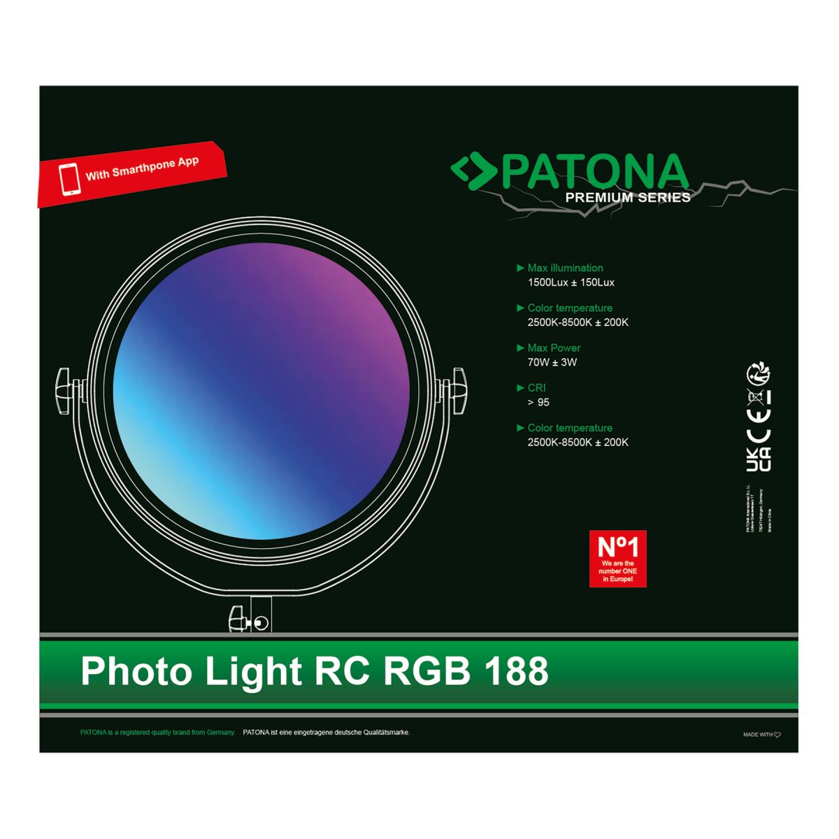 PATONA Premium Soft-Licht-Lampe RGB-188A mit App-Steuerung