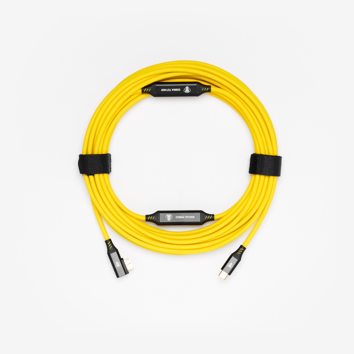 Cobratether USB-C / Micro-B 90° 10m gelb