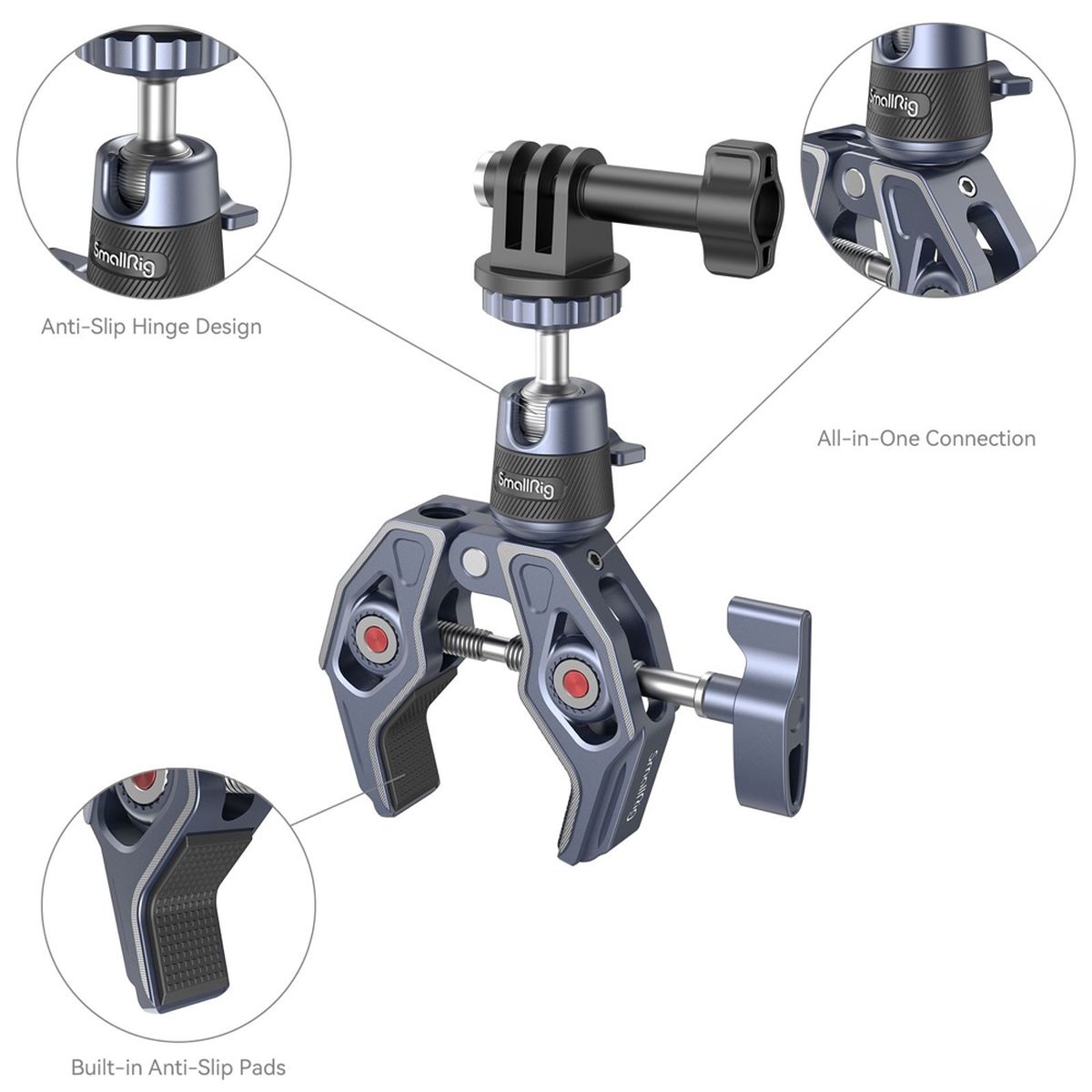 SmallRig 4102 Super Klemme Kamerahalterung mit 360° Kugelkopf