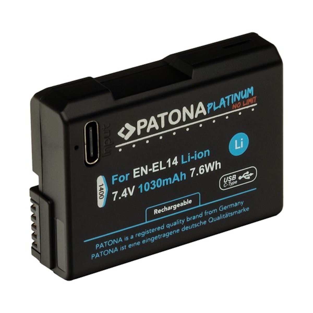 Patona Platinum Akku mit USB-C Input f. Nikon EN-EL14