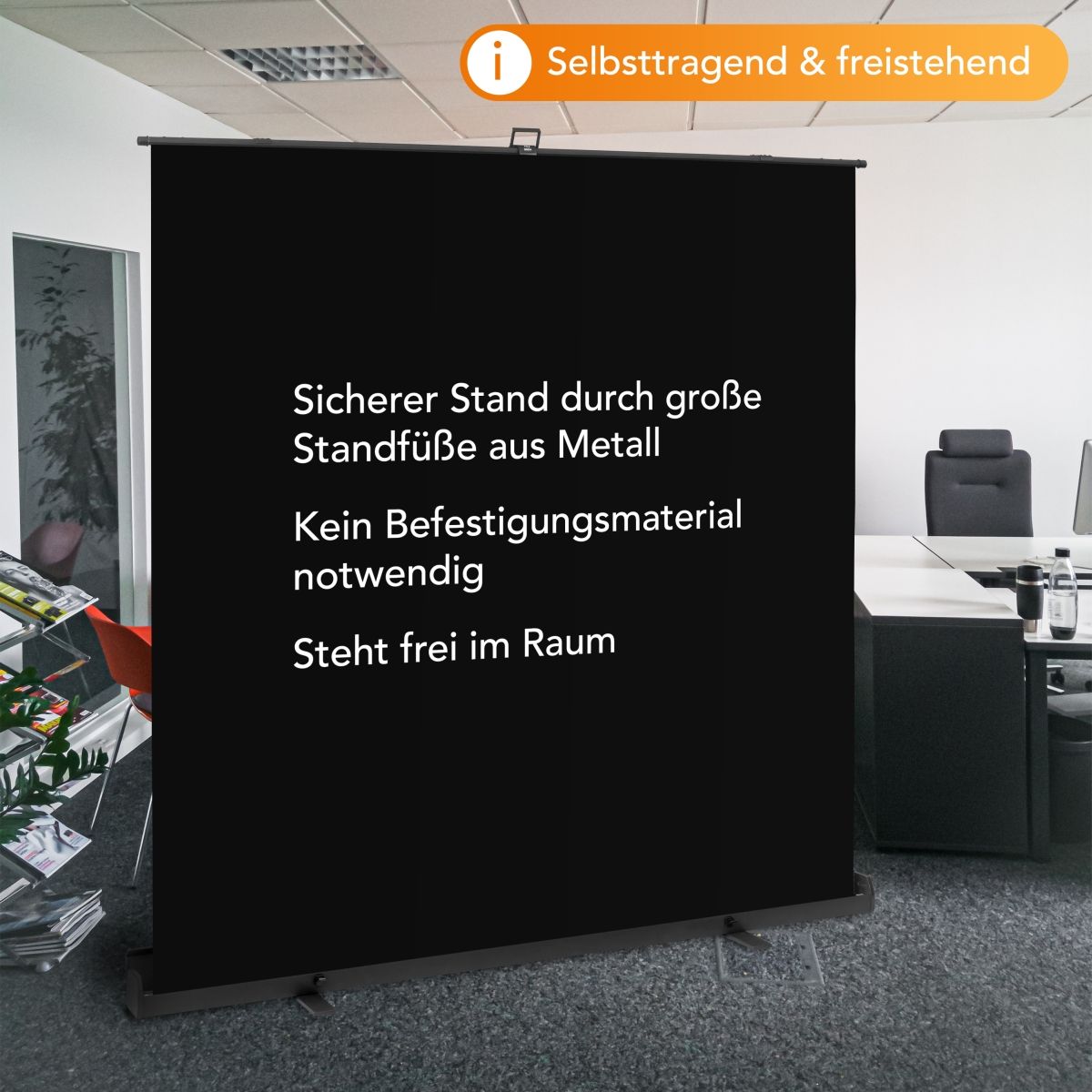 Walimex pro Roll-up Panel Hintergrund schw.210x220