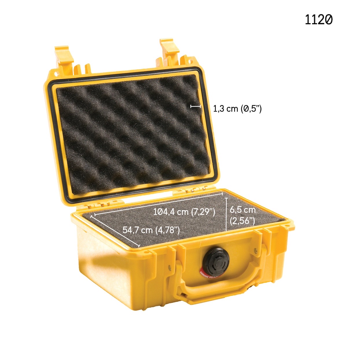 Peli Case 1120 mit Schaumstoff gelb