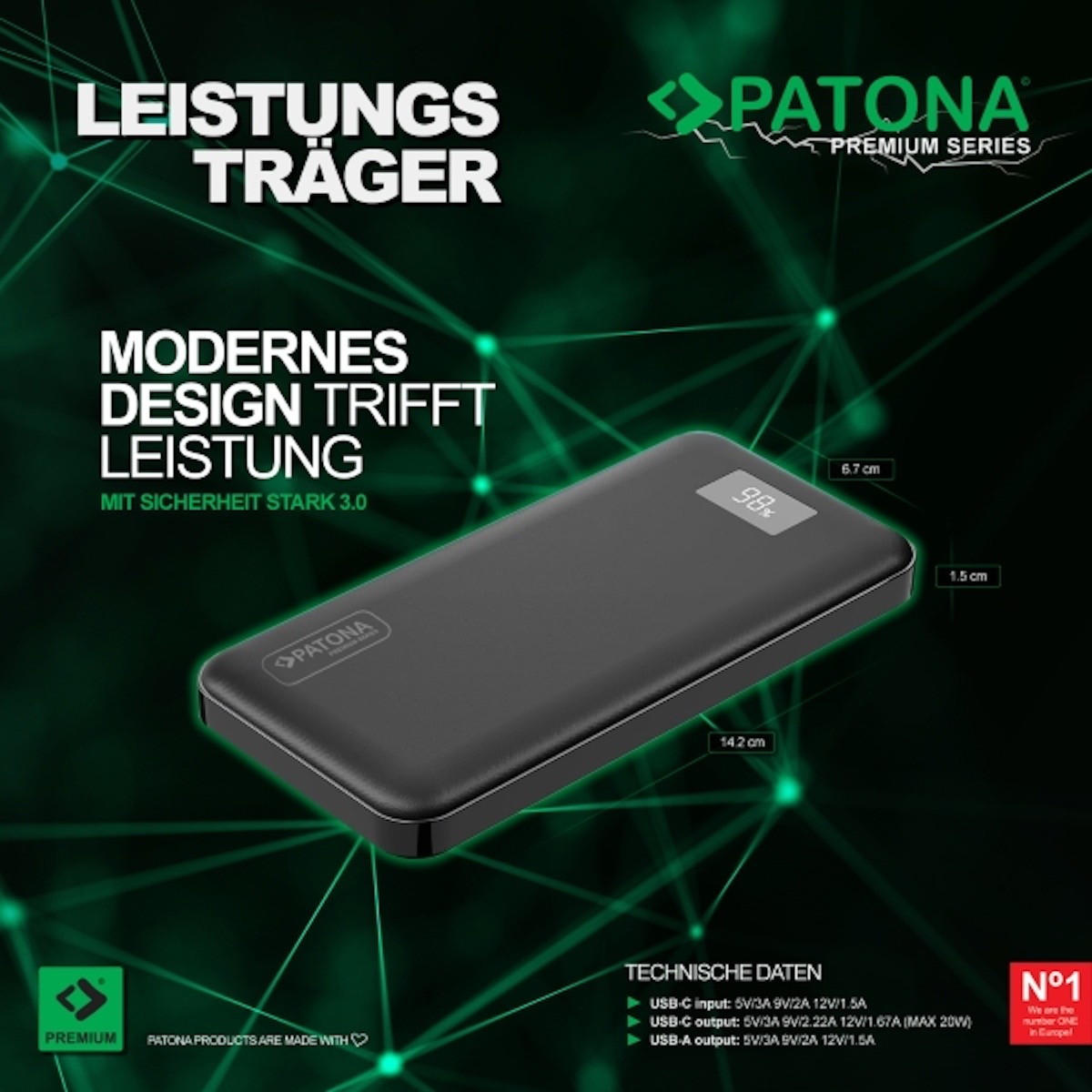 Patona Premium Powerbank Stark 3.0 / 10.000mAh