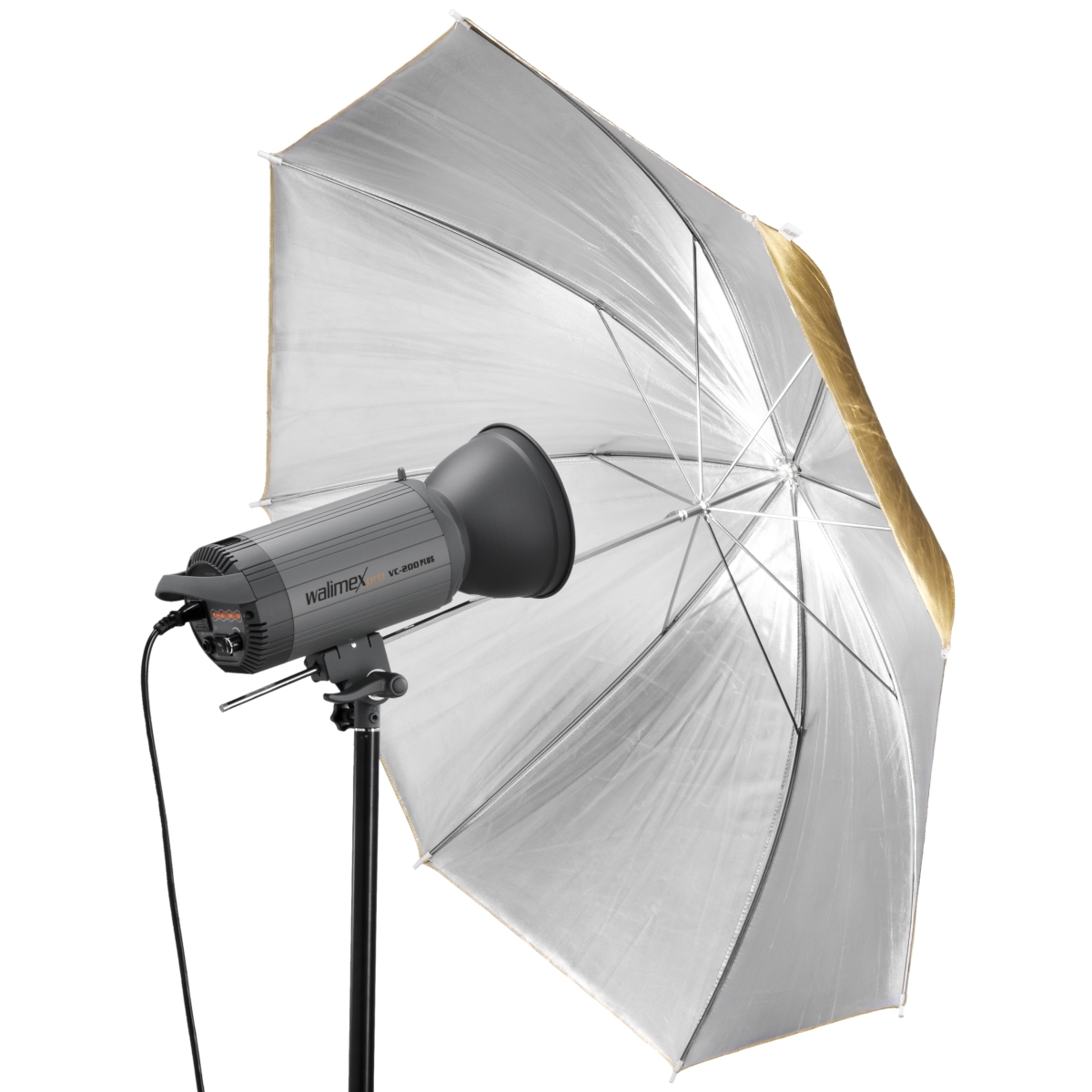 Walimex pro 2in1 Reflexschirm gold/silber, 150 cm