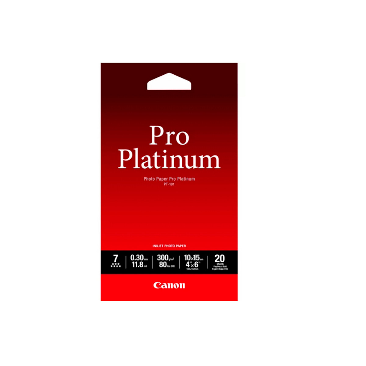 Canon Pro Platinum PT-101, 10x15 cm Fotopapier 20 Blatt 300g/m² 