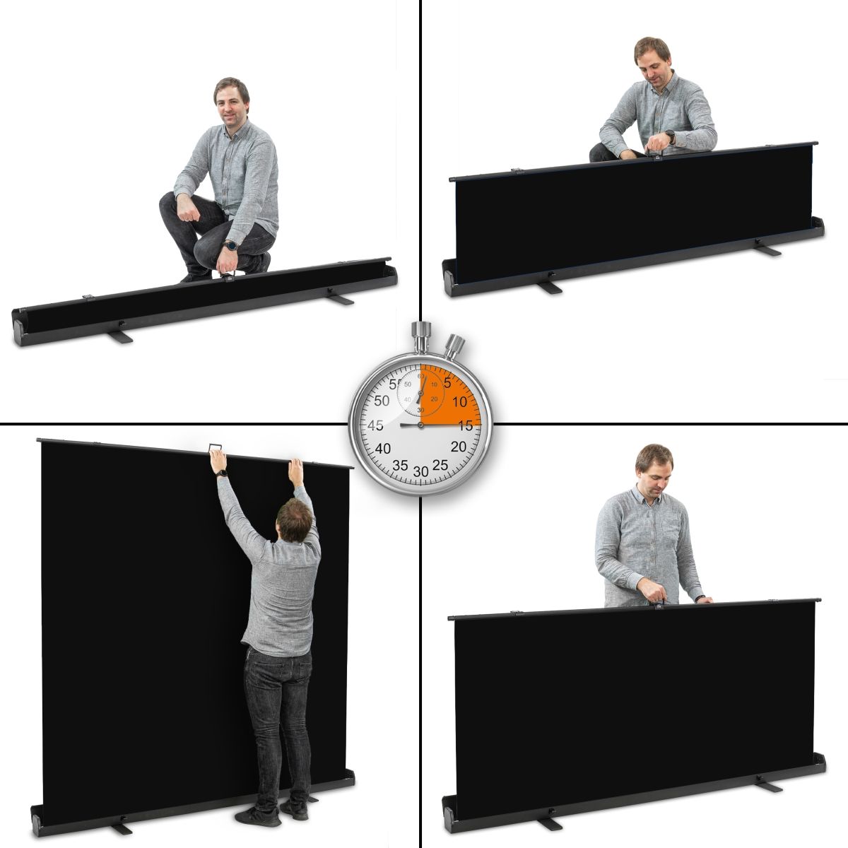 Walimex pro Roll-up Panel Hintergrund schw.210x220