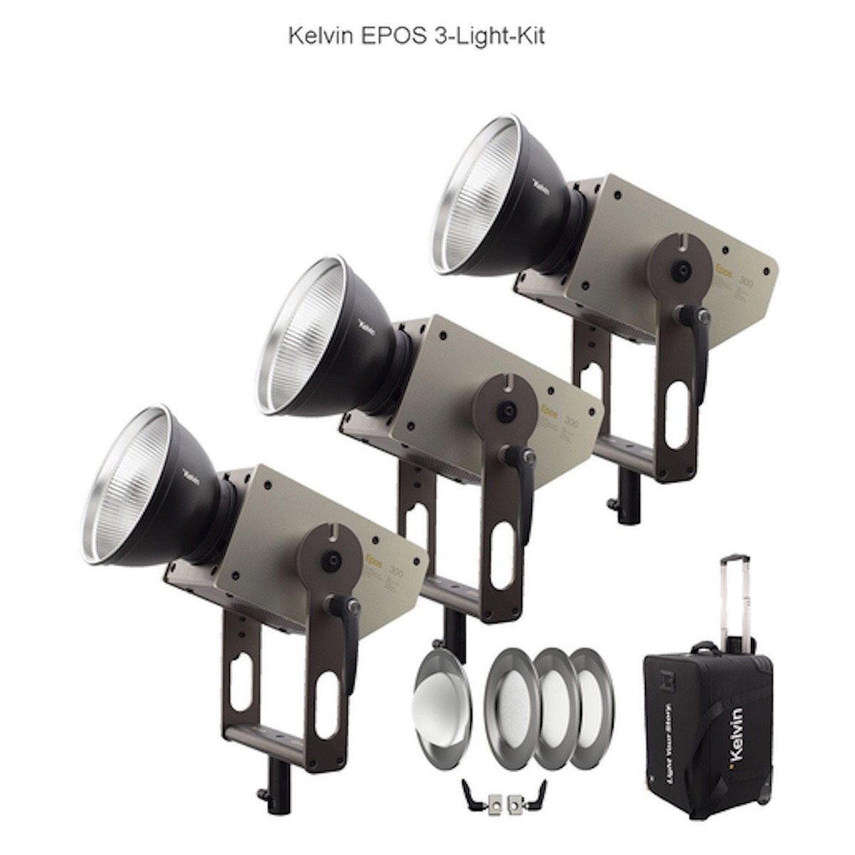 Kelvin EPOS 300 3-Light Kit RGBACL LED-COB Studioleuchte