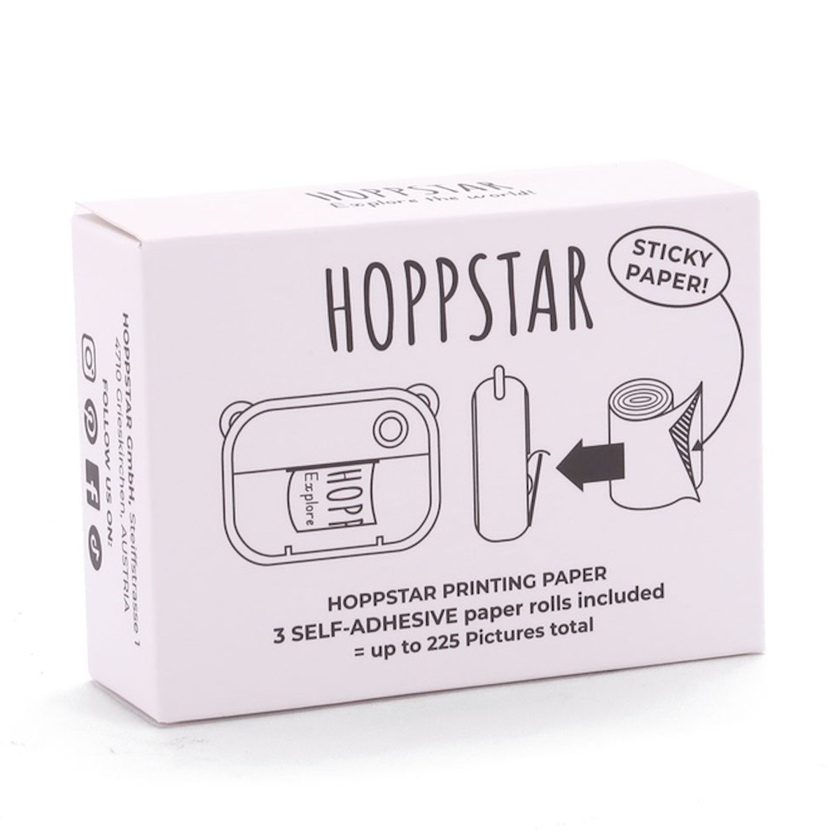 Hoppstar 3er Pack Papierrollen Selbstklebend Weiss