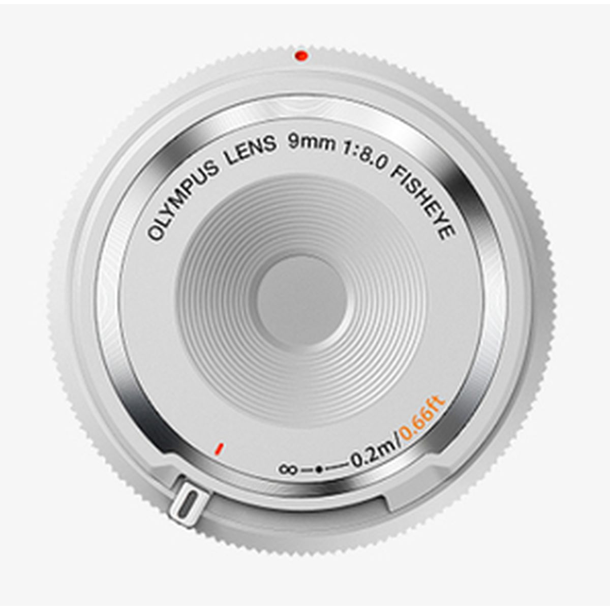 OM System Cap Lens 9 mm 1:8 Fisheye Weiß