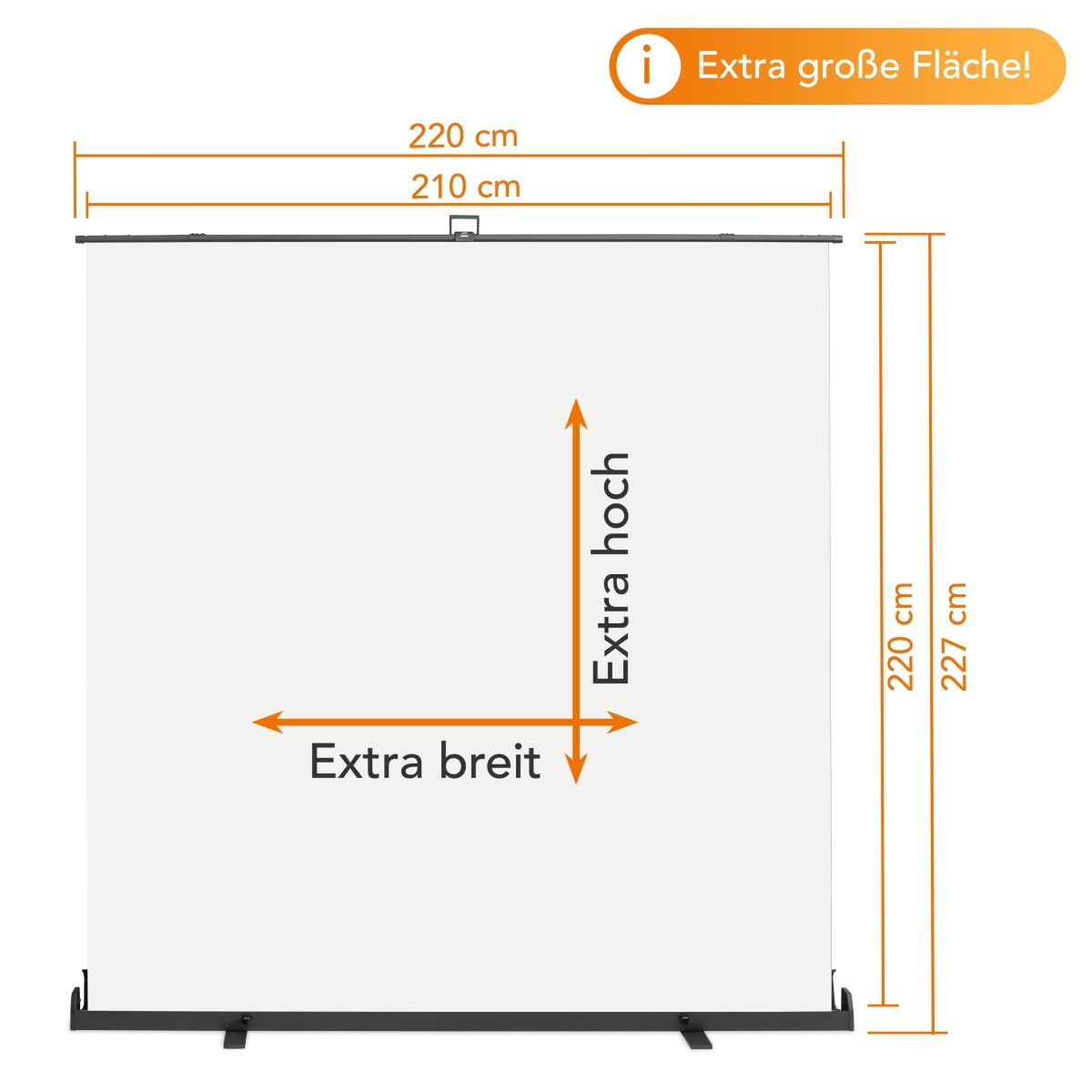 Walimex pro Roll-up Panel Hintergrund weiß 210x220