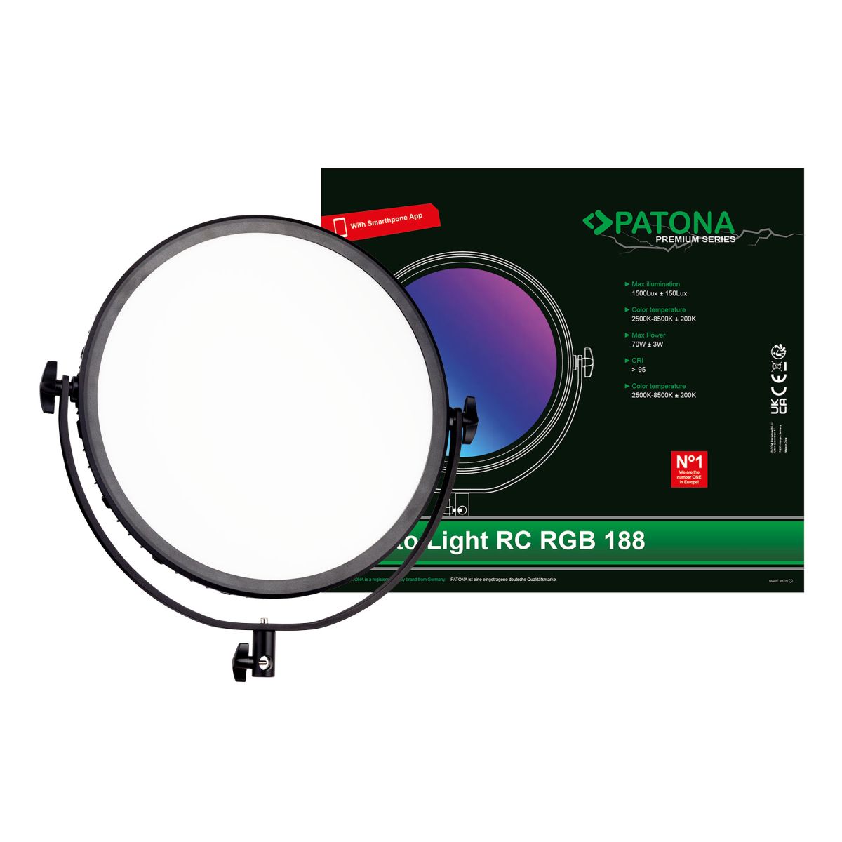 PATONA Premium Soft-Licht-Lampe RGB-188A mit App-Steuerung