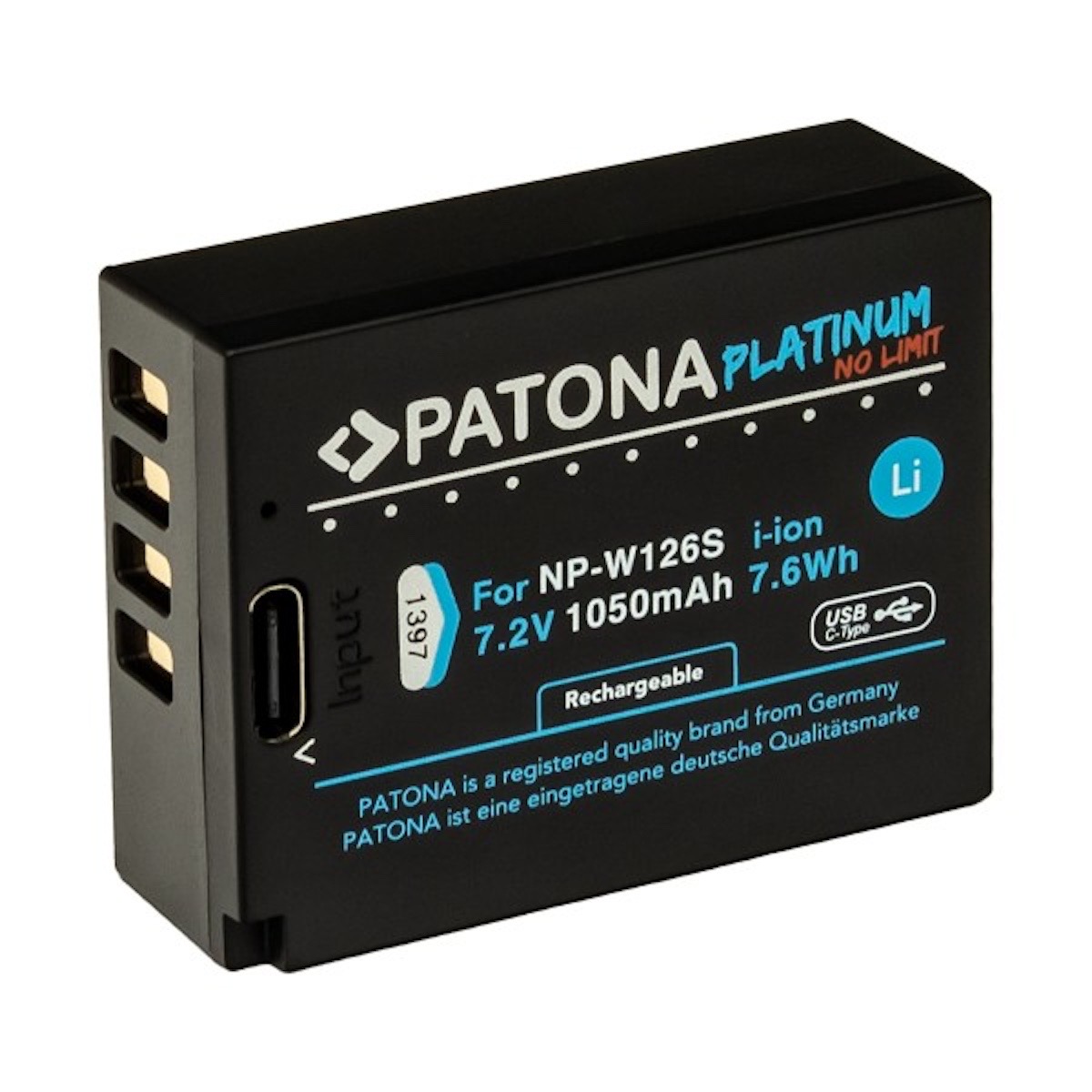 Patona Platinum Akku mit USB-C Input f. Fuji NP-W126S