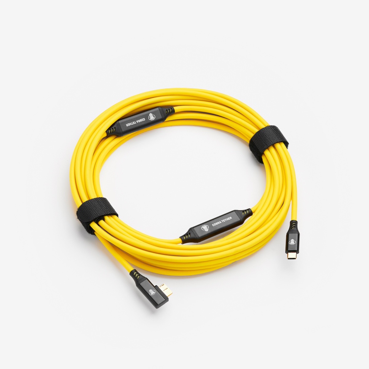 Cobratether USB-C / Micro-B 90° 10m gelb