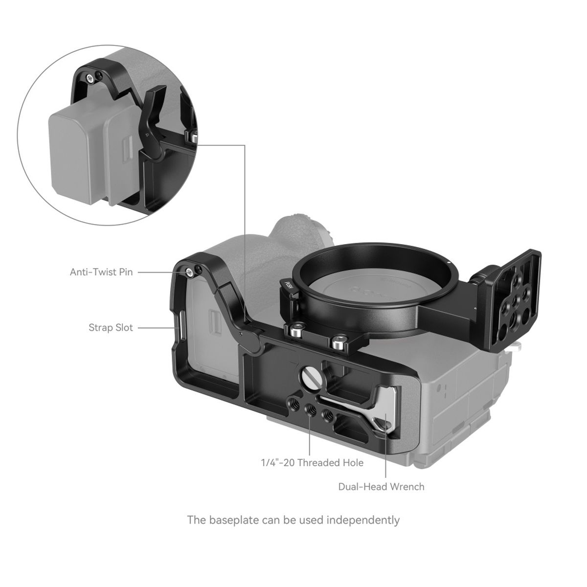 SmallRig 4148 Drehbares Horizontal-zu-Vertikal-Montageplatten-Kit für Sony Alpha 7R V / Alpha 7 IV / Alpha 7S III / Alpha 7R IV