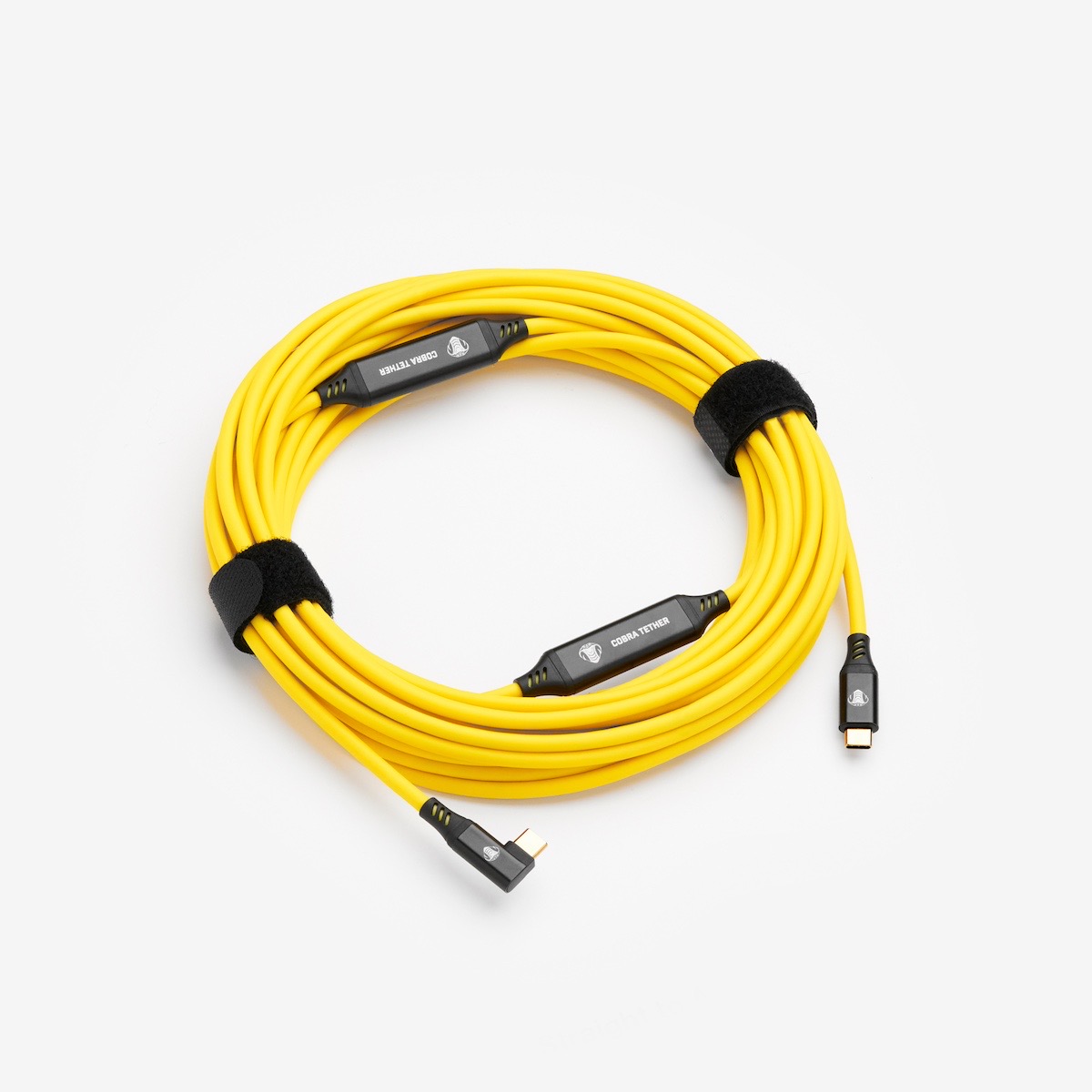 Cobratether USB-C / USB-C 90° 10m gelb