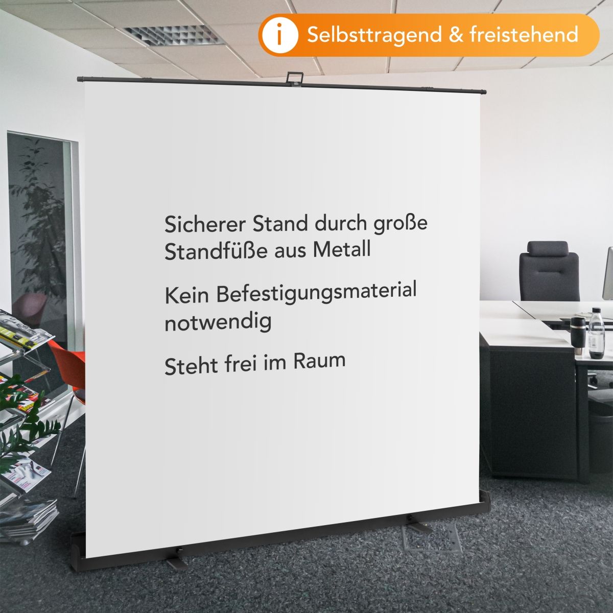 Walimex pro Roll-up Panel Hintergrund weiß 210x220