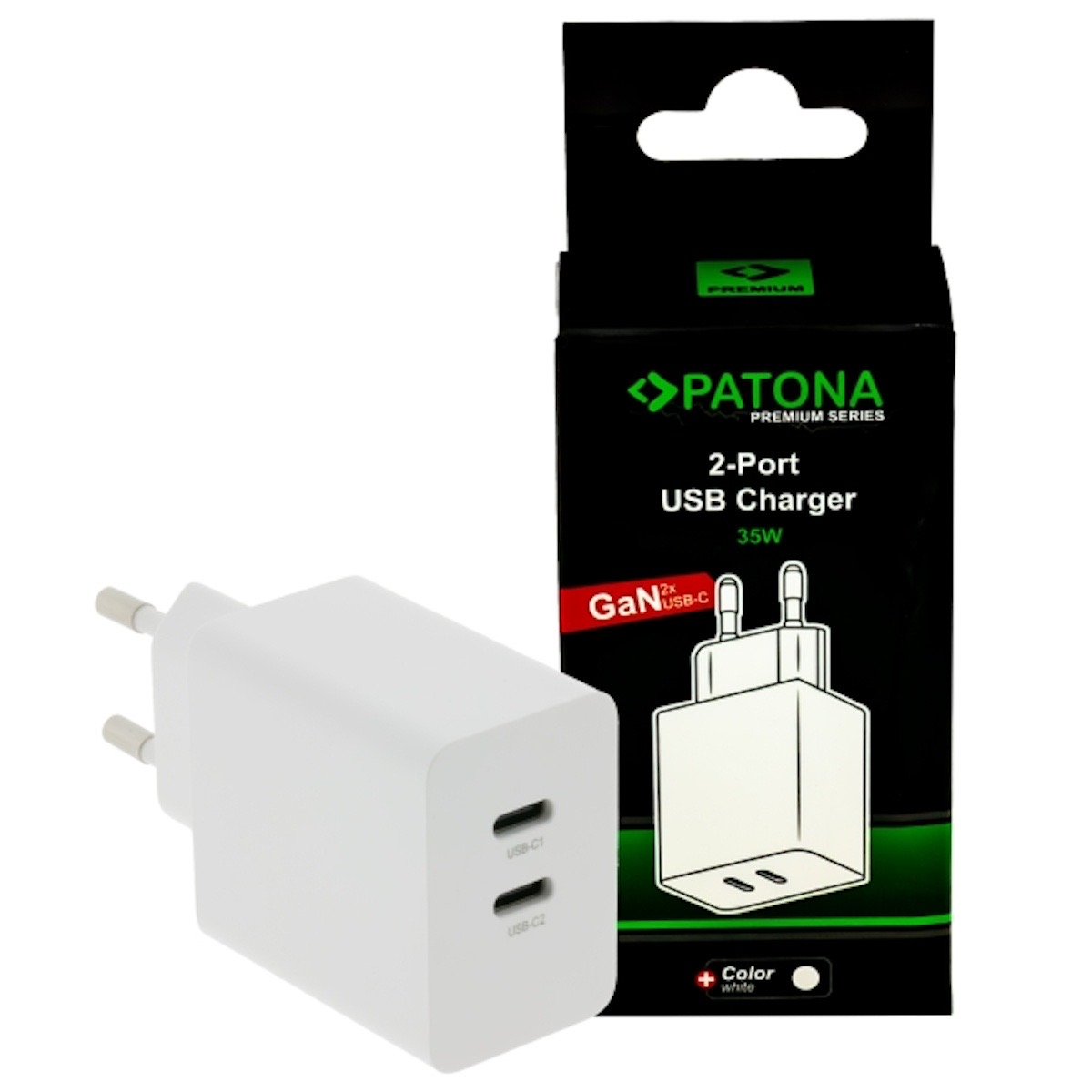 Patona Premium GaN PD35W Adapter 2xUSB-C PD3.0