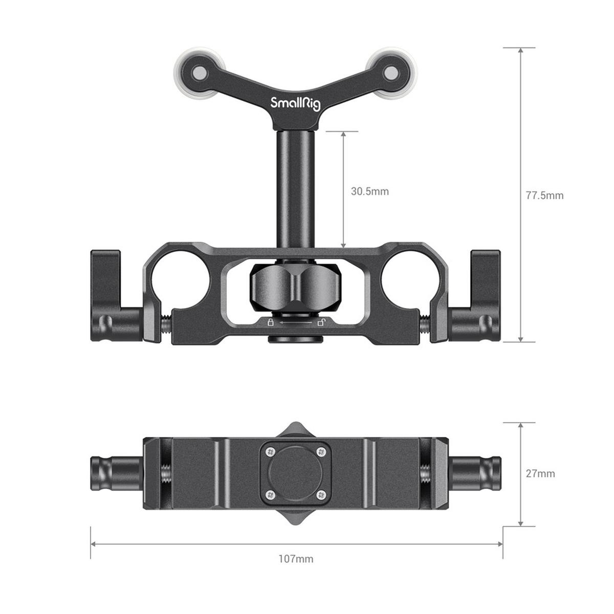 SmallRig 2727 universelle 15mm LWS-Stangenhalterung für Objektive