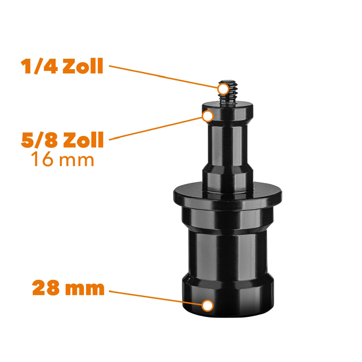 Walimex pro 2x Spigot 28mm (1 1/8")/16mm (5/8")