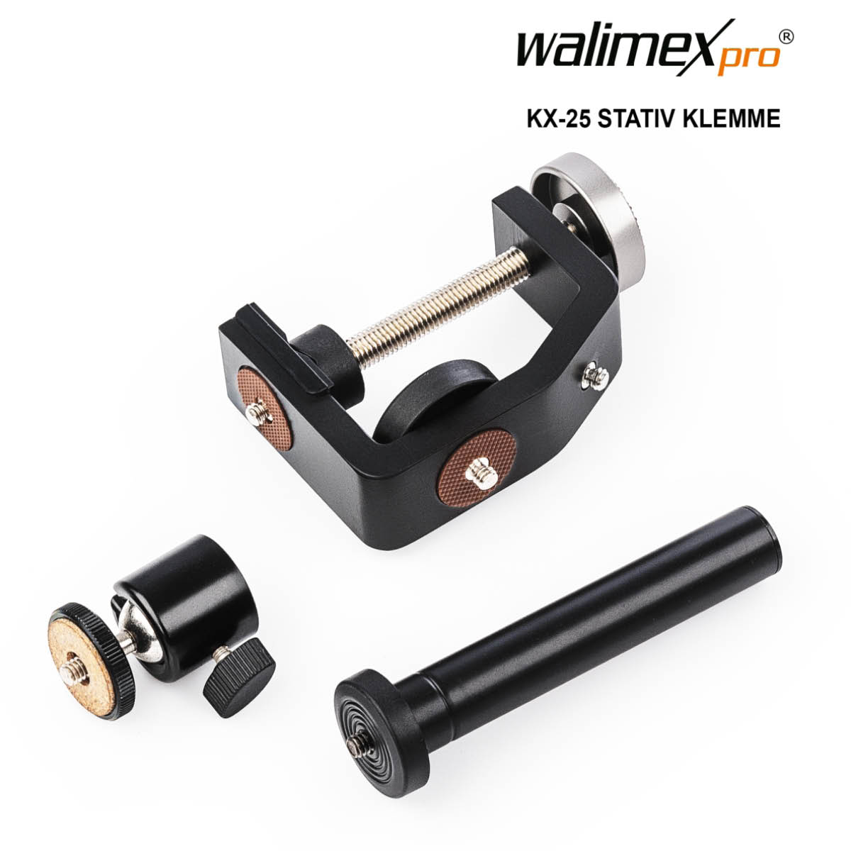 Walimex pro KX-25 Stativ Klemme mit Kugelkopf