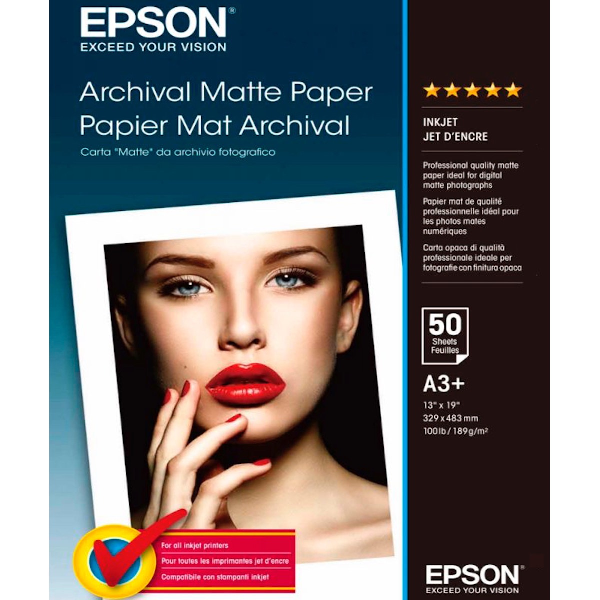 Epson Archival Matte Paper DIN A3+, 50 Blatt, 192 g/m²