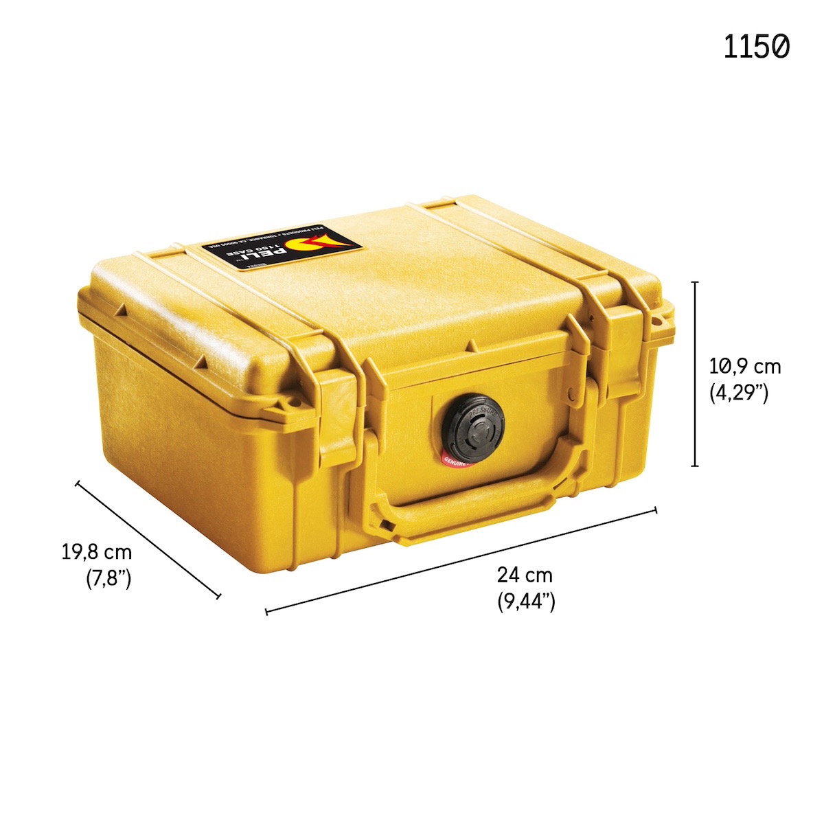 Peli Case 1150 mit Schaumstoff gelb