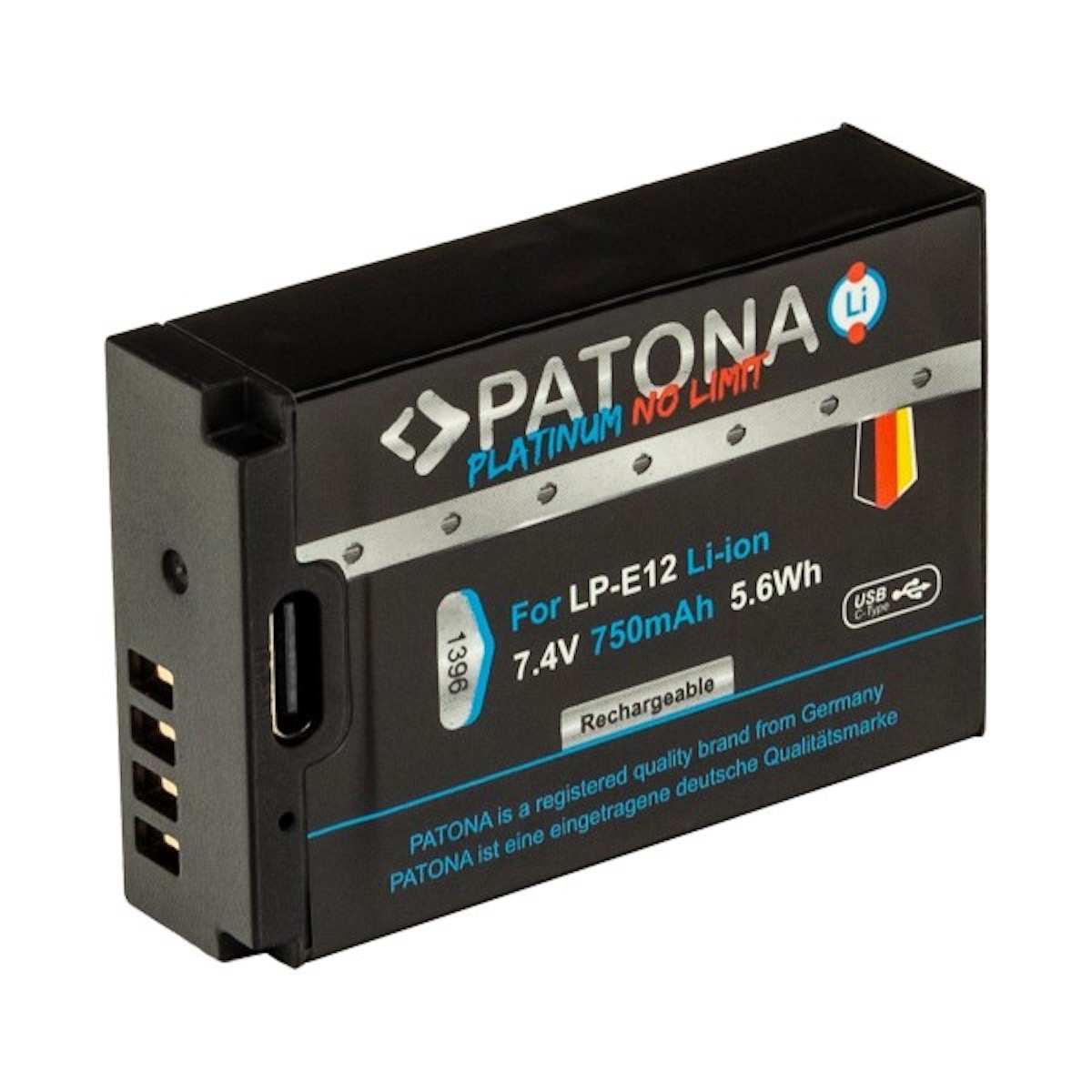 Patona Platinum Akku mit USB-C Input f. Canon LP-E12