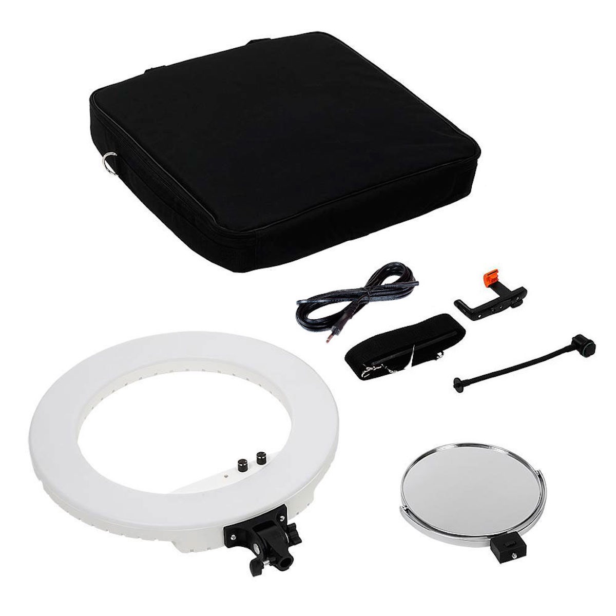 Caruba LED-Ringleuchte 18" Pro Set Weiss