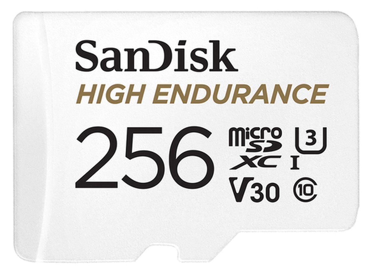 SanDisk High Endurance 256 GB microSDXC Karte mit SD-Adapter