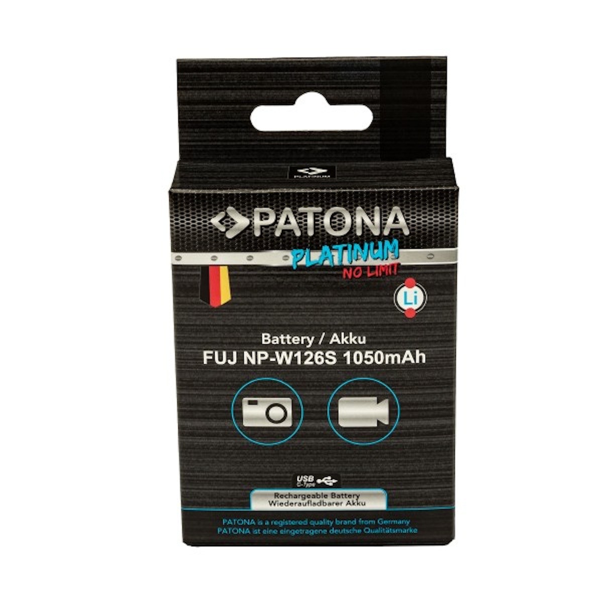 Patona Platinum Akku mit USB-C Input f. Fuji NP-W126S